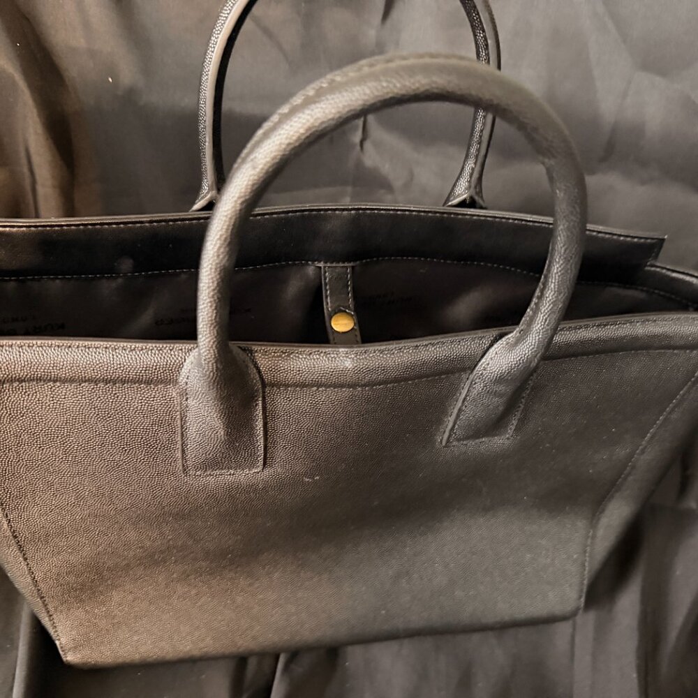 KURT GEIGER LONDON TOTE  BROWN BLACK Textured Leather - Picture 5 of 9